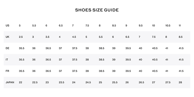 Tory burch 2025 sandals size chart